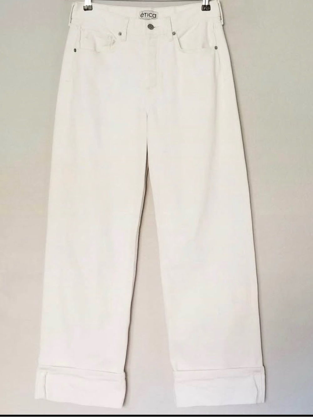 Etica Off-White High-Rise Wide-Leg Jeans